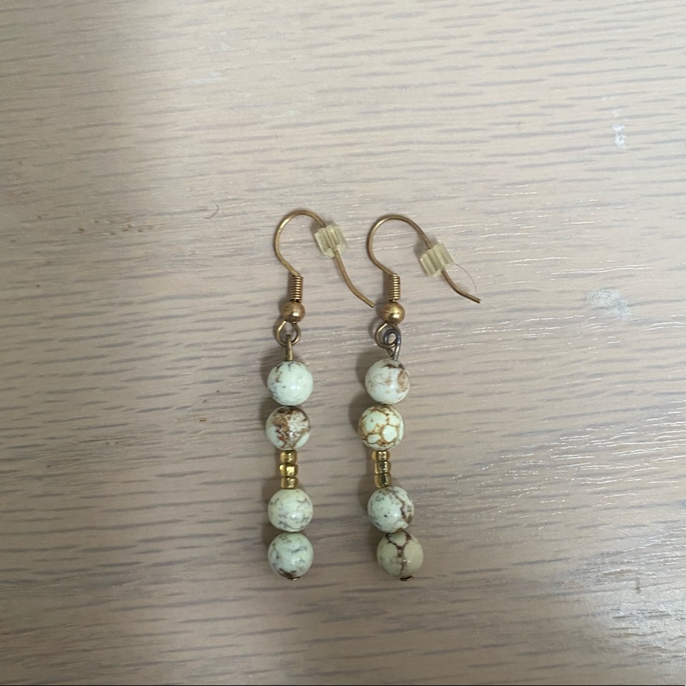 Green marble earrings